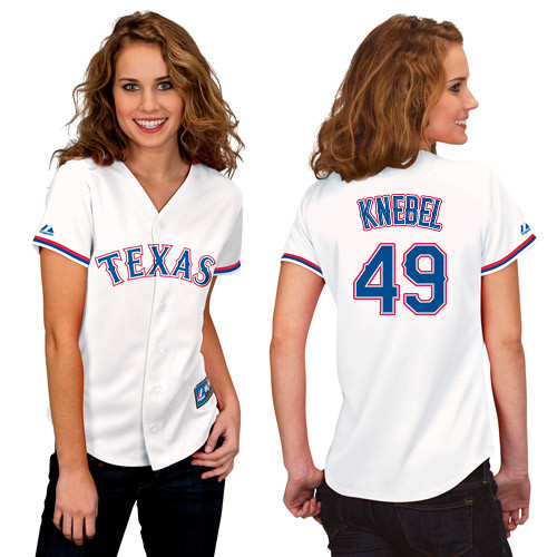 Corey Knebel #49 mlb Jersey-Texas Rangers Women's Authentic Home White Cool Base Baseball Jersey